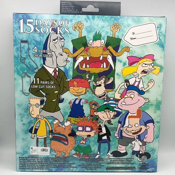 NEW Nickelodeon 15 days of Socks (Men’s Shoe Size 6-12) - Picture 3 of 7